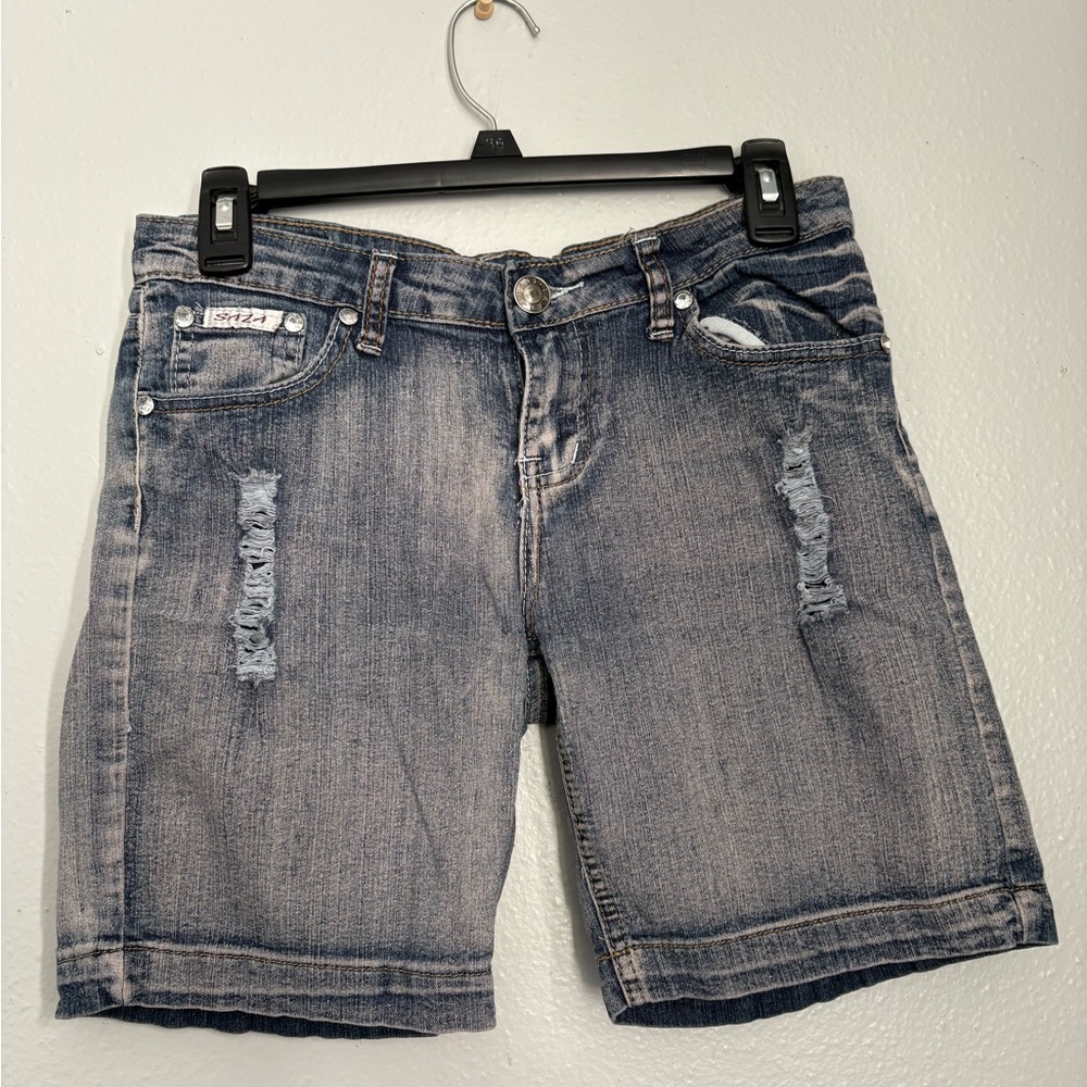 Distressed Denim Women’s Shorts - Gray Wash